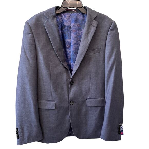 New SOUL OF LONDON NORDSTROM Blue Slim Fit 7" Drop Sport Coat Jacket Size 42R - Picture 1 of 4